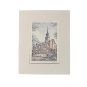 Print Independence Hall 2012 by Frank Morgan Pencil Signed